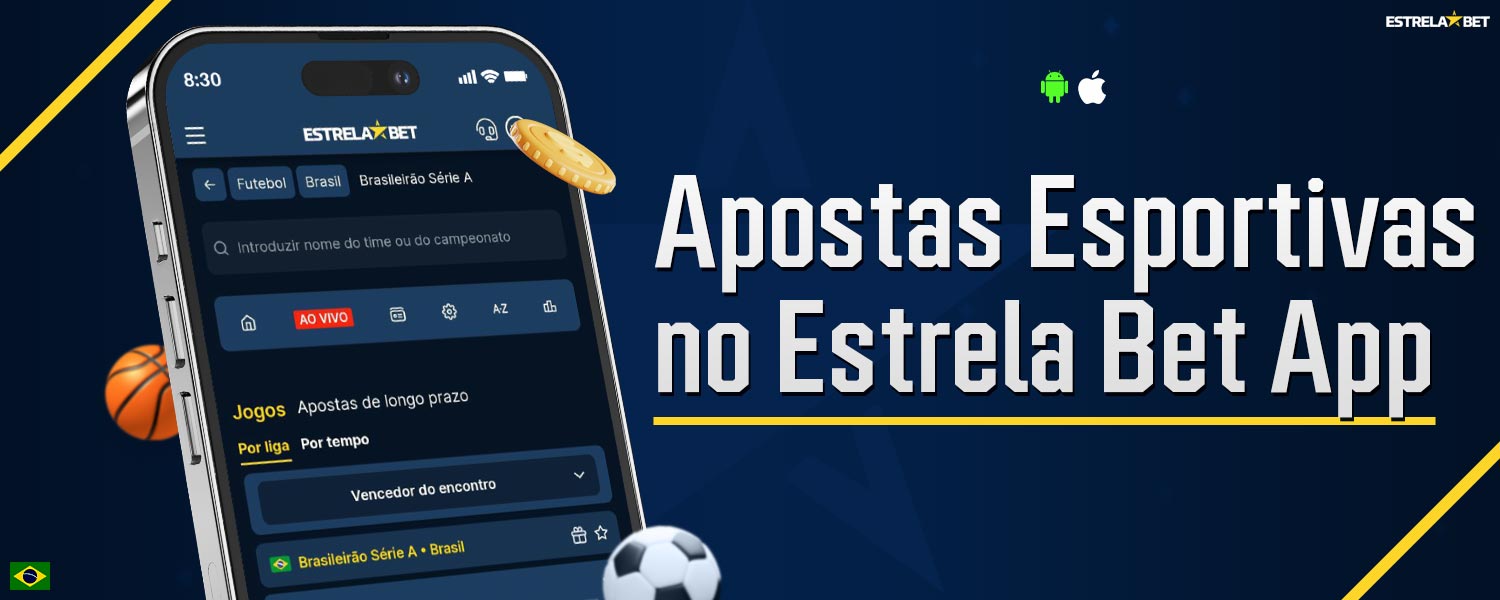 Análise detalhada da seção "Esportes" no aplicativo móvel Estrela Bet.