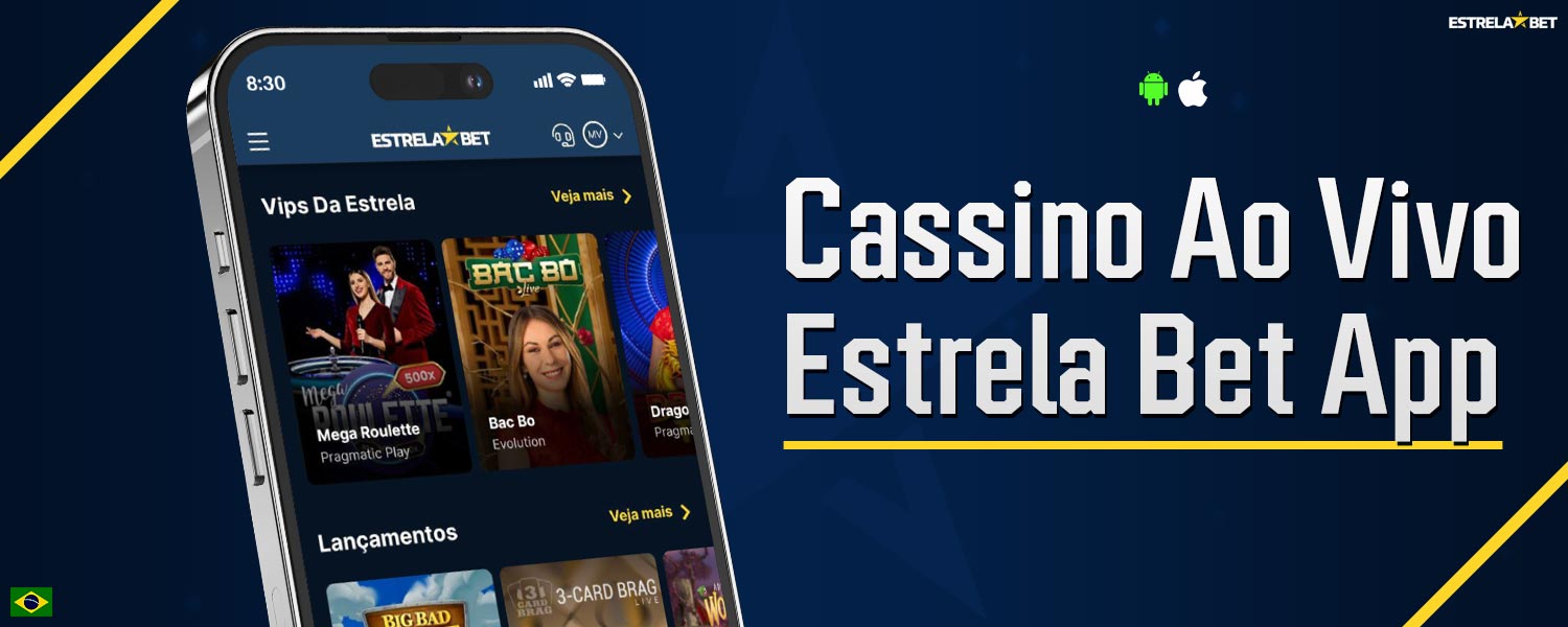 Análise detalhada da seção "Cassino Ao Vivo" no aplicativo móvel Estrela Bet.