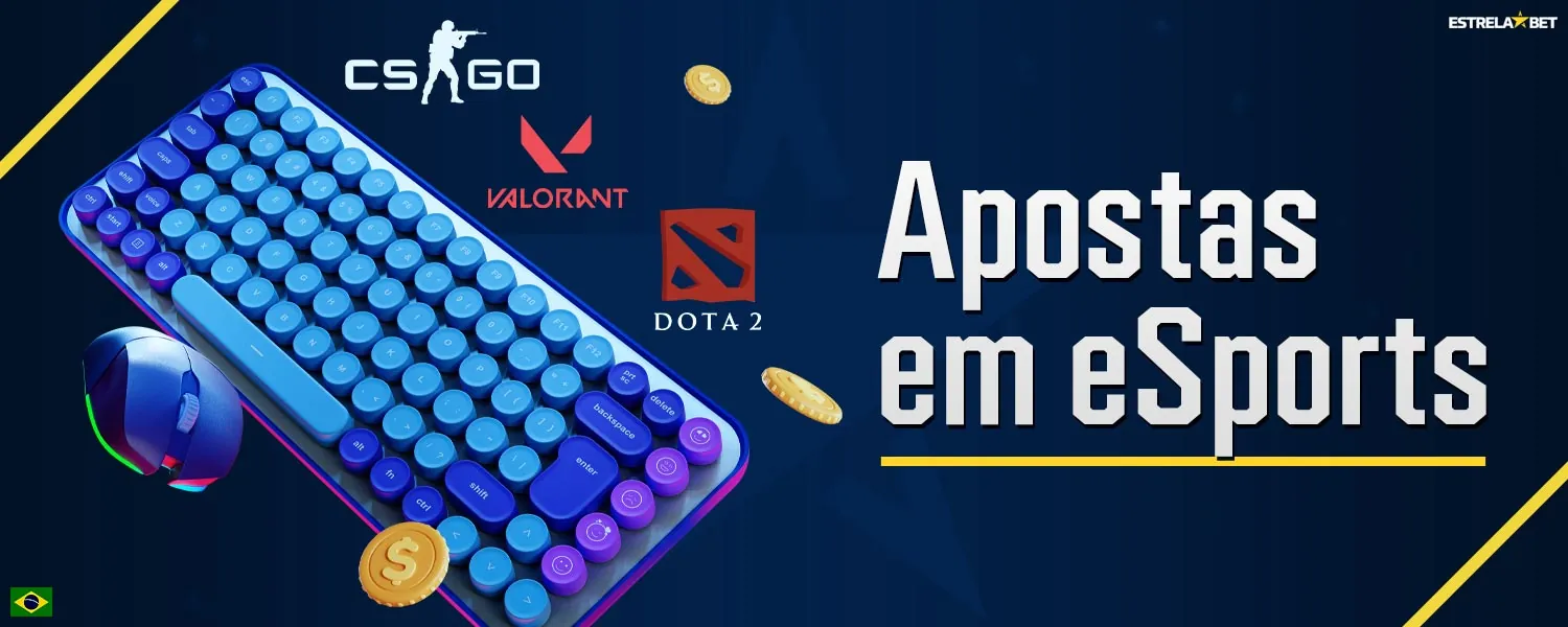 Na plataforma Estrela Bet, os jogadores do Brasil têm a opção de fazer apostas em eSports.