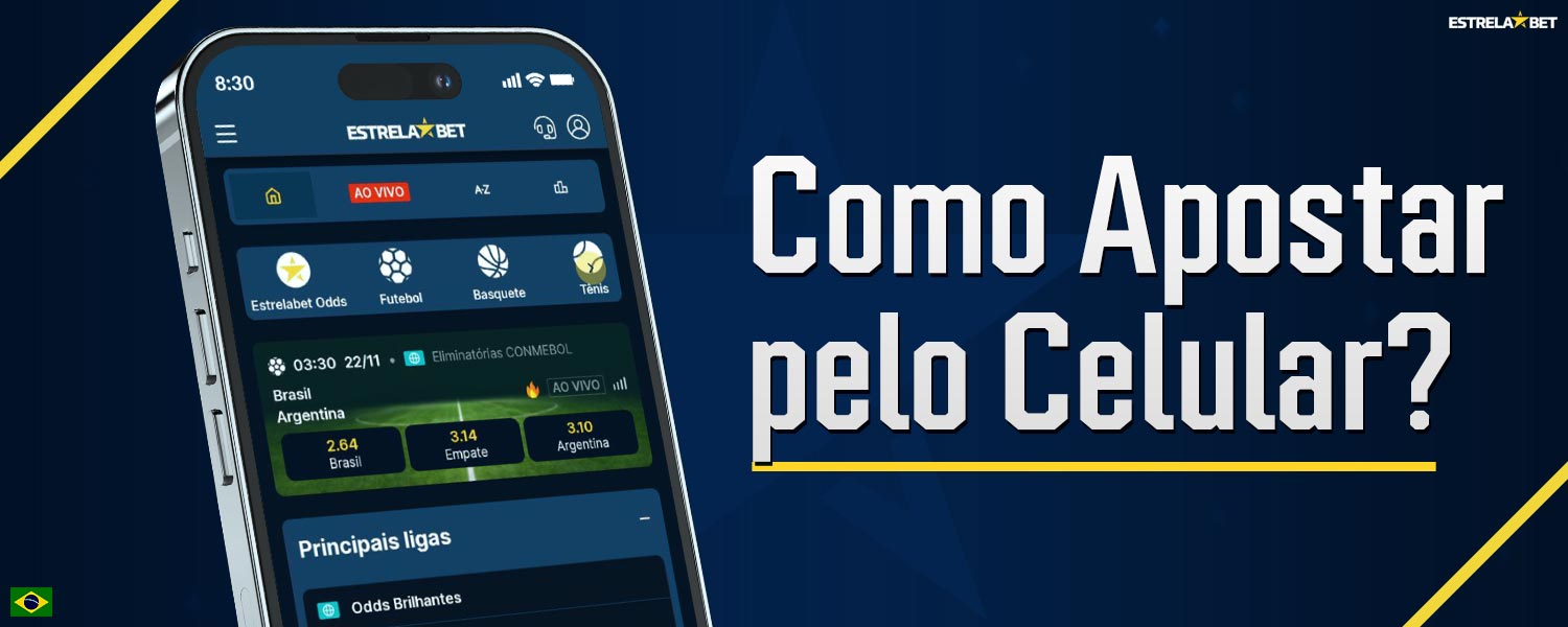 Passo a passo sobre como os jogadores podem fazer apostas no aplicativo móvel Estrela Bet ou através do site móvel Estrela Bet.